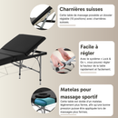 ZENGROWTH Table de massage pliante Athlete Noir 63.5cm