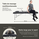 ZENGROWTH Table de massage pliante Athlete Noir 63.5cm