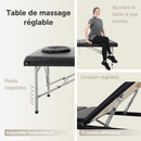 ZENGROWTH Table de massage pliante Athlete Noir 63.5cm