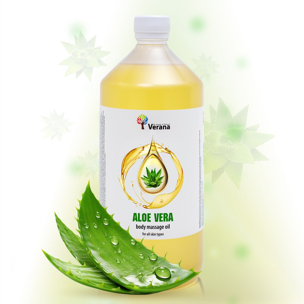 huile d'aloe vera Verana Huile de massage 100% naturelle à l'Aloe Vera 1L