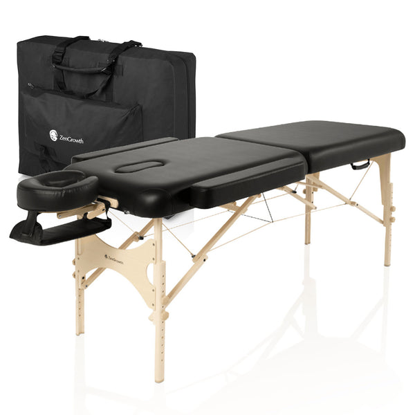 ZENGROWTH Table de massage Belverde 3.0 Noir 71cm avec repose bras