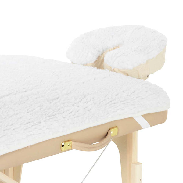 Housse molleton duveteux avec élastique blanc avec housse pour têtière