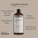 ZenGrowth Huile de pépins de raisin 100% naturelle 1l
