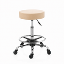 ZenGrowth Tabouret Beige avec structure chromée et anneau de pied