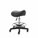 ZenGrowth Tabouret selle Noir avec structure en plastique et anneau de pied