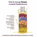Verana Huile de massage visage 100% naturelle Lavande Pamplemousse 250ML