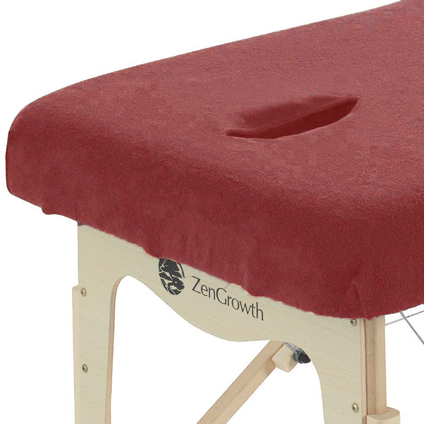 ZENGROWTH Housse table de massage avec découpe Rouge foncé