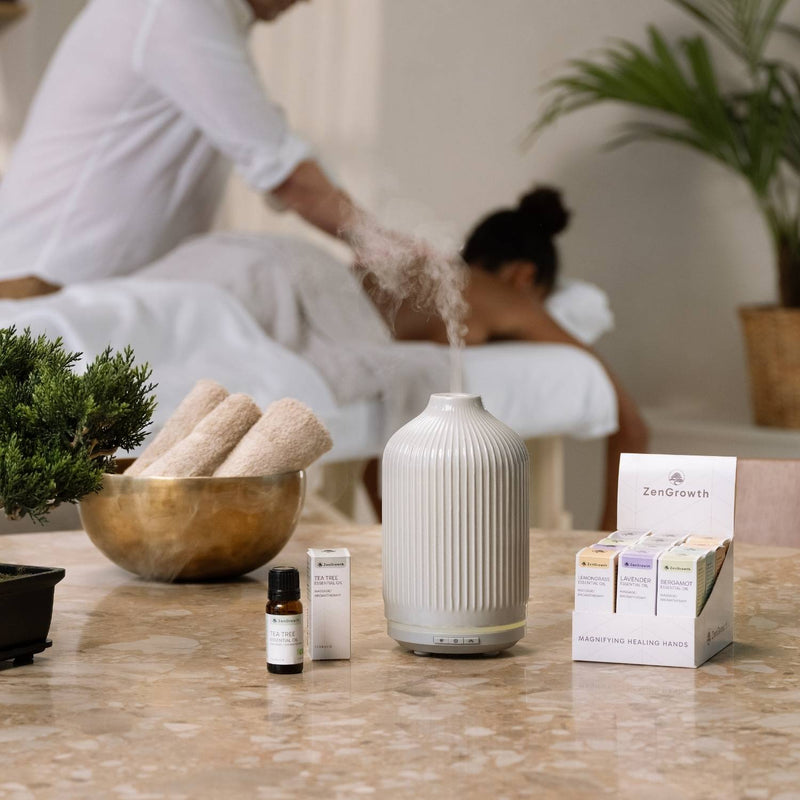 ZENGROWTH Présentoir d'huiles essentielles biologiques Mix avec 12 flacons