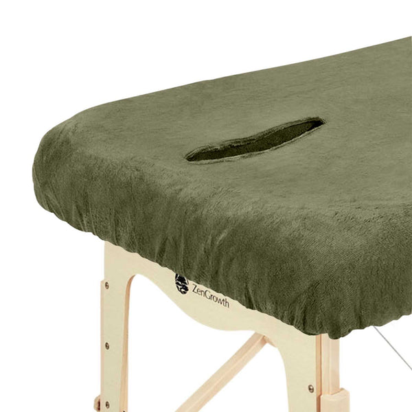 Housse microfibre ZenGrowth Serenza avec découpe visage Vert olive foncé