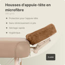 Lot de 2 housses ZenGrowth Serenza pour têtières en microfibre Marron