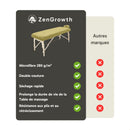 Drap-housse ZenGrowth Serenza  en microfibre avec housse d'appui-tête Vert olive clair