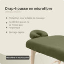 Drap-housse ZenGrowth Serenza  en microfibre avec housse d'appui-tête Vert olive foncé