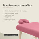 Drap-housse ZenGrowth Serenza  en microfibre avec housse d'appui-tête Rose poudré