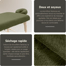 Drap-housse ZenGrowth Serenza  en microfibre avec housse d'appui-tête Vert olive foncé