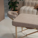 Housse table de massage sans trou visage marron clair XL