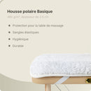 Housse de table et de têtière en polaire douce Blanc avec élastique