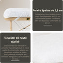 Housse de table et de têtière en polaire douce Blanc avec élastique