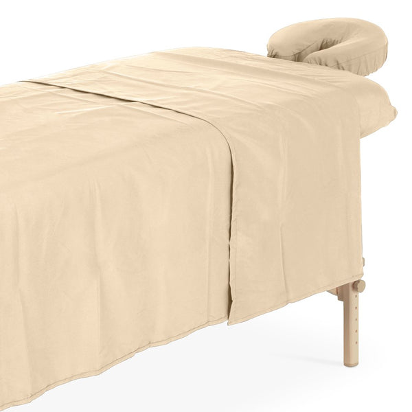 Set de draps en microfibre beige 80cm (incl. housse appui-tête + couverture)