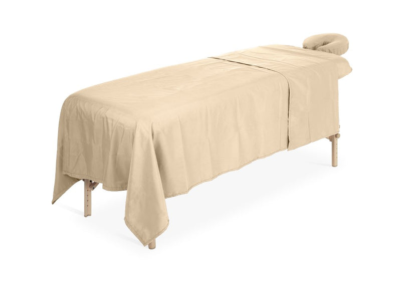 Set de draps en microfibre beige 80cm (incl. housse appui-tête + couverture)