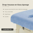 ZENGROWTH Housse table de massage avec découpe Bleu ciel