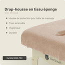 ZENGROWTH Housse table de massage avec découpe Marron clair