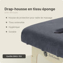 ZENGROWTH Housse table de massage avec découpe Gris