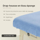 Housse table de massage sans découpe Bleu ciel