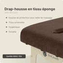 ZENGROWTH Housse table de massage avec découpe Brun
