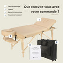 ZENGROWTH Table de massage pliable Nimman Beige 71cm