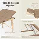 ZENGROWTH Table de massage pliable Nimman Moka 71cm