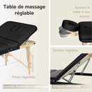 ZENGROWTH Table de massage pliante Nimman Noire