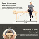 ZENGROWTH Table de massage pliable Nimman Beige 71cm