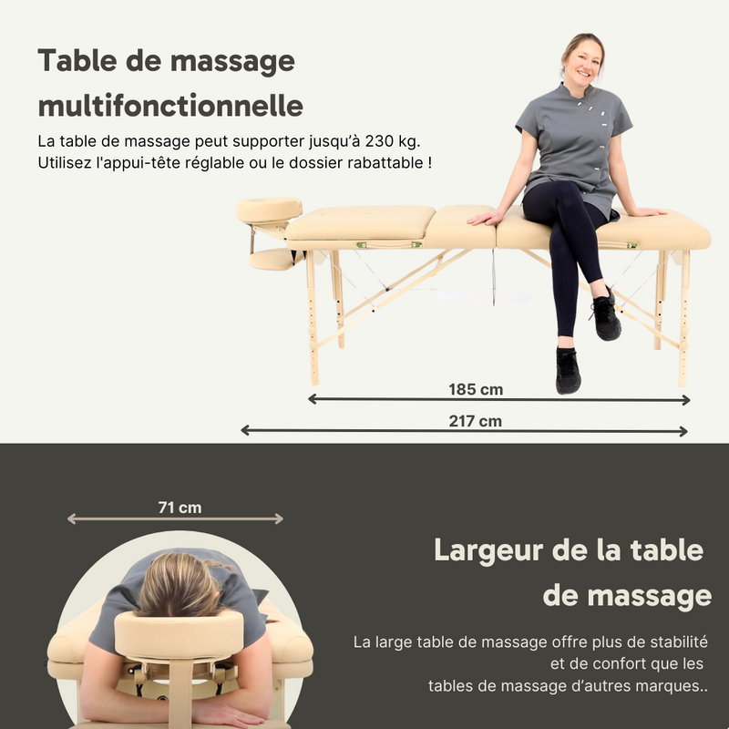 ZENGROWTH Table de massage pliante Nimman Moka