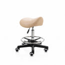 ZenGrowth Tabouret selle Beige avec structure en plastique et anneau de pied