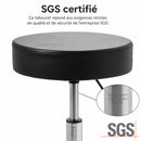 ZenGrowth Tabouret noir avec structure chromée avec anneau de pied