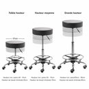 ZenGrowth Tabouret noir avec structure chromée avec anneau de pied