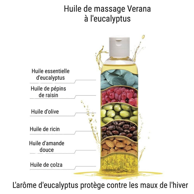 Verana Huile de massage à l'eucalyptus 250ML