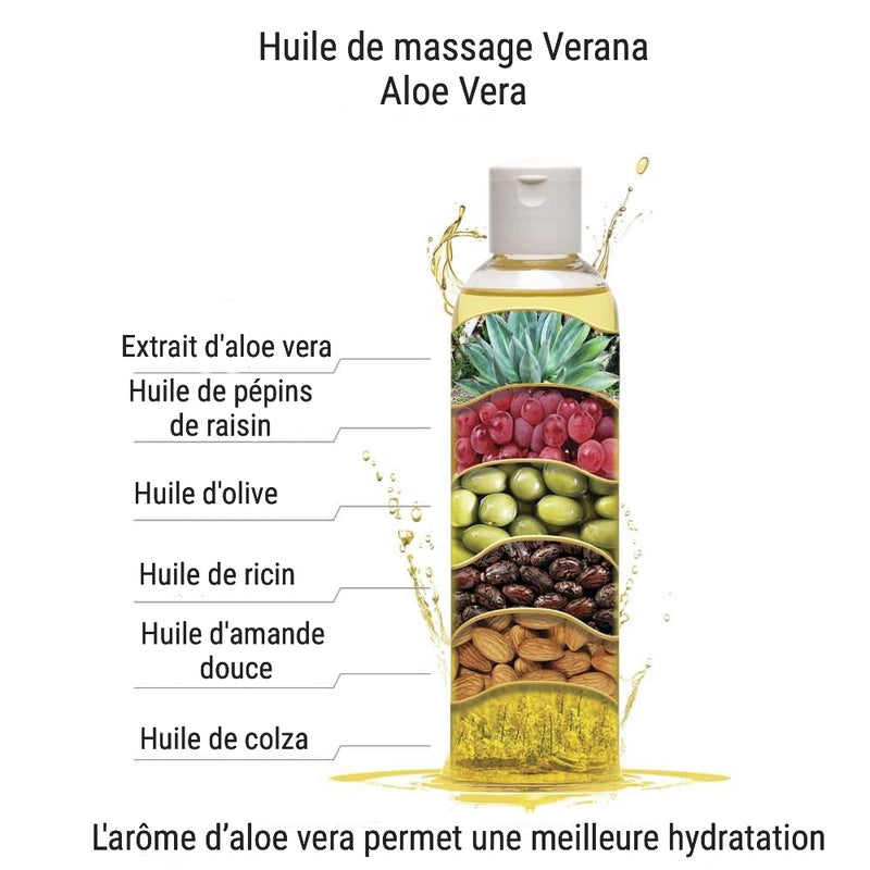 Verana Huile de massage Aloe Vera 1L