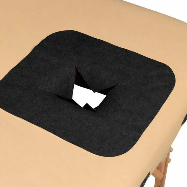 Housses faciales jetables noires pour table de massage – 100 pièces