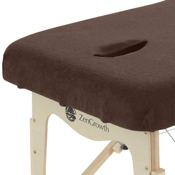 ZENGROWTH Housse table de massage avec trou visage brun