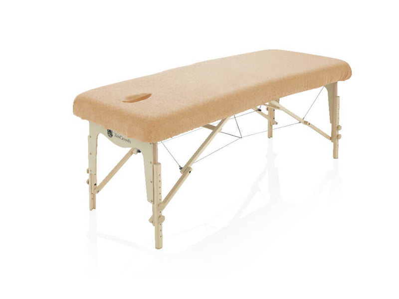 ZENGROWTH Housse table de massage avec trou visage marron clair