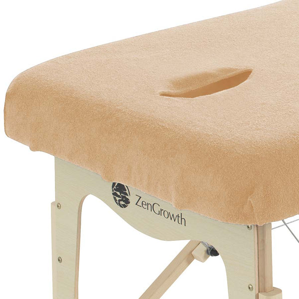 ZENGROWTH Housse table de massage avec trou visage marron clair