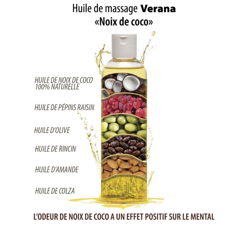 Verana Huile de massage à la noix de coco 250ML